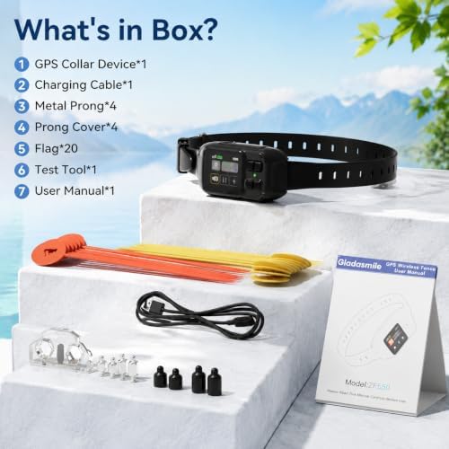 GPS Wireless Dog Fence System Adjustable Invisible Dog Fence Collar