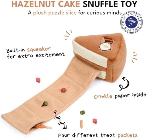 CHEWFFON Dog Interactive Toy, Puzzle Snuffle Hazelnut Cake for Enrichment