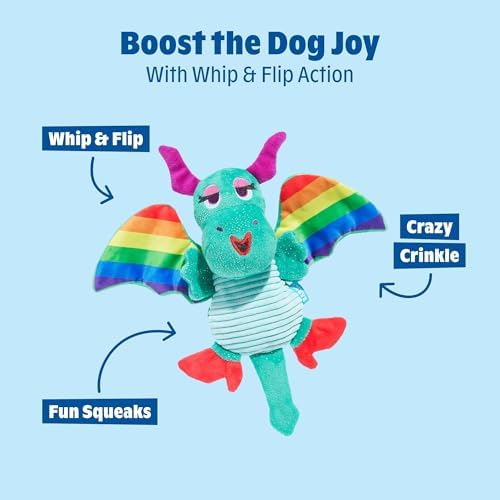 BarkBox Slay the Dragon Queen Dog Toy - Toy for Extra Small to Medium Dogs