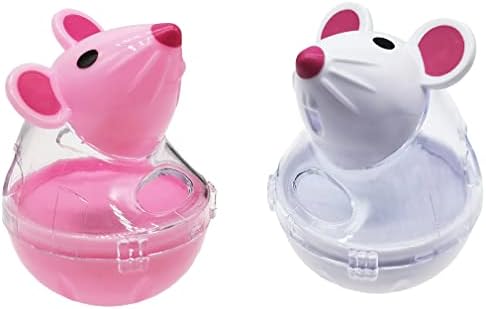 2pcs Cat Slow Feeder Food Ball,Mice Water Droplet Bone Tumbler Shaped Pet Mouse Treat Ball Cat Food Toy Slow Feeder Enrichment Toys