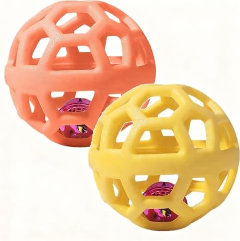 2PCS pet Bell Ball Toy,Suitable for Dogs, Cats, and Other Animals. Safe and Durable, bite-Resistant Design, Interactive Toy, Promotes Activity, an Essential Daily Plaything for Pets.