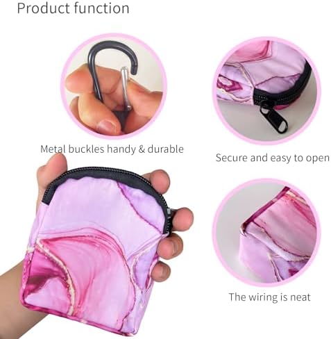Dog Treat Pouch,Treat Pouches for Pet Training,Portable Snack Reward Dog Food Dispenser for Traveling or Outdoor Use，Pink Marble
