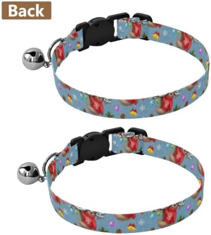 Cute Sloth Red Hat Kitten Collar 2 Pack Soft Polyester Pet Collar Adjustable 10.6 to 17.1 Inches