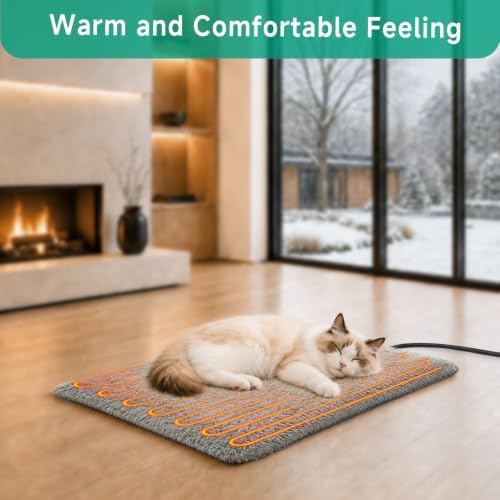Smart Heated Cat Bed Cave Pet House Cushion Indoor Cats & Small Dogs, Washable & Foldable, 21.72x15.8 inches, Gray L