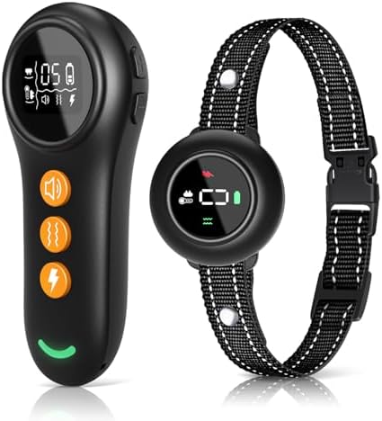 XDX 2-in-1 Dog Shock Collar & Bark Collar – 3300FT Dog Training Collar with Remote, Automatic Anti-Barking, 5 Adjustable Sensitivity Levels, IP67 Waterproof E-Collar for Small Medium Large Dogs