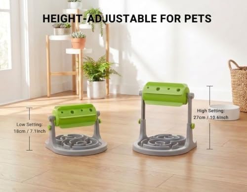 Dog Treat Dispenser Toy, Slow Feeder, Interactive Cat Puzzle Toy | Effectively Prevents Overeating, Keeps Pets Busy, Mental Stimulation Toy for Boredom, Dual-Height for Puppies and Kittens