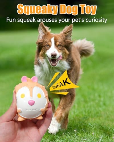Dog Toys Squeaky, Interactive Latex Rubber Cute Animal Pet Toy Pack Squeak Balls for Puppy Small Medium Breed Dogs