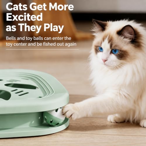Interactive Cat Toys for Indoor Cats, 2-in-1 (Green)