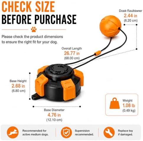 Interactive Suction Cup Dog Toy for Boredom Relief, Tug of War and Self Play with Rope and Rubber Ball, Dog Toys to Keep Them Busy Indoors Or Outdoors (bo)