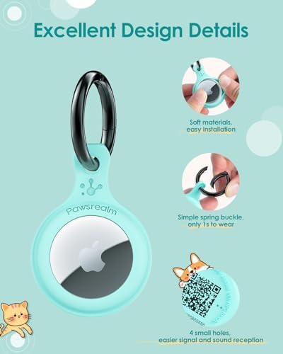 Smart Pet Tracker Holder Compatible with AirTag, for AirTag Holder Dog&Cat Collar with QR Code, Case&ID Tag in One & with Modifiable Pet Online Profile, Instant Pet Location Alert