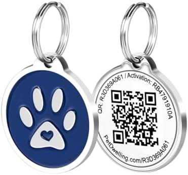 Pet Dwelling QR Code Pet ID Tag – Scan to Contact Owner Instantly, No App Needed, Smart Dog & Cat Tag with Free Personalized Online Pet Profile