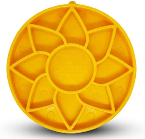 SodaPup Sunflower Softie eTray – Durable Enrichment Feeder Made in USA from Non-Toxic, Pet-Safe, Food Safe Material for Mental Stimulation, Calming, Slowing Down Eating, Healthy Digestion, & More