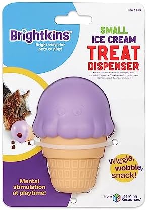 Brightkins Small Ice Cream Cone Treat Dispenser - Dog Toys, Treat Dispenser for Dogs (Pack of 2)