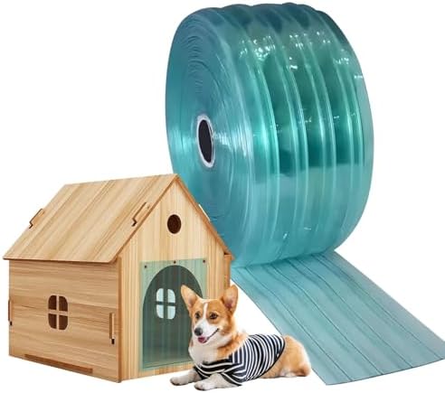 Dog Door Replacement Flaps,Plastic Vinyl Strip for DIY Doghouse Entry Door or Cat Door,7.09 in x 4.9ft,Curtain Strips for Commercial Entry Doors,DIY Dog Cat House Entry Door,Easy to Cut & Install