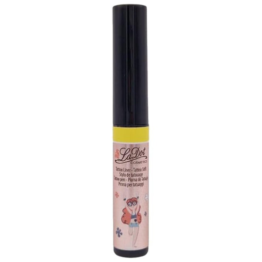 LaDot Temporary Tattoo Liner Pen – Fine Tip Waterproof Yellow Body Art Marker for Drawing Custom Skin Designs – Ideal for Temporary Tattoos, Festivals, Parties & More
