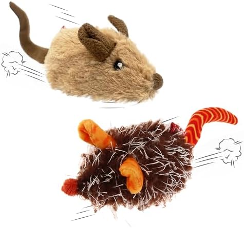 Gigwi Interactive Cat Toys For Indoor Cats, Moving Cat Toy For Bored Indoor Adult Cats, Automatic Electronic Moving Mouse Cat Toys With Realistic Squeaky, Kitten Toys Cat Hunting Toys For Self Play