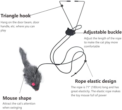 Kalimdor Interactive Cat Feather Toys,Retractable Teaser Toy ，Hanging Interactive Toys for Indoor Cats Kitten Play Chase Exercise, Kitten Mental Exercise Toys (2 Pack)