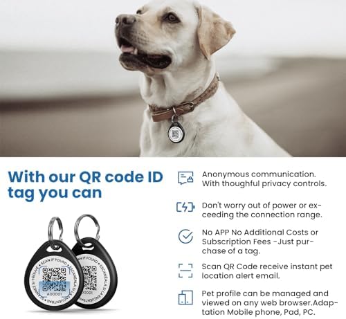 3 Pack QR Code Dog Tags Personalized for Pets, Anti-Lost, Black