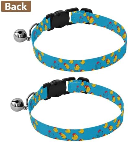 Yellow Chickens Running Kitten Collar 2 Pack Dog Collars for Small Dogs Adjustable 10.6 to 17.1 Inches