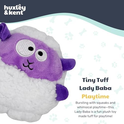 Huxley & Kent Funny Dog Toy w/Squeaker – Power Plush Squeaky Dog Toys for Small Dogs – Durable Small Stuffed Animal for Indoor Play & Fetch - Tiny Tuff Lady Baba