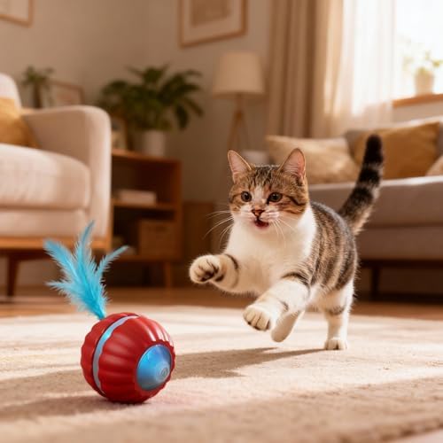 2PCS Interactive Cat Toys for Indoor Cats,Automatic Moving Kitten Toys