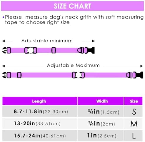ADVENTUREMORE Airtag Dog Collar with Smart ID QR Code Airtags Holder: Prevents Dogs from Getting Lost at Night, Displays Owner and Pet Details. Waterproof, Durable, Adjustable, Thick-Purple-M