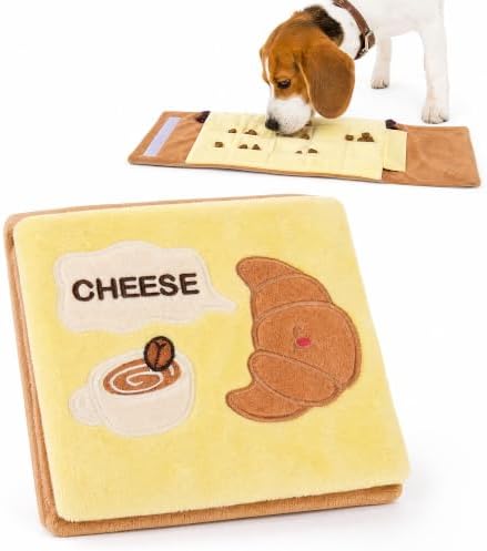 Thalirem Croissant Snuffle Dog Toy, Crinkle Plush Puzzle Toy