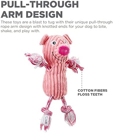 Outward Hound by Charming Pet Ranch Roperz Pig Plush Squeaky Dog Toy