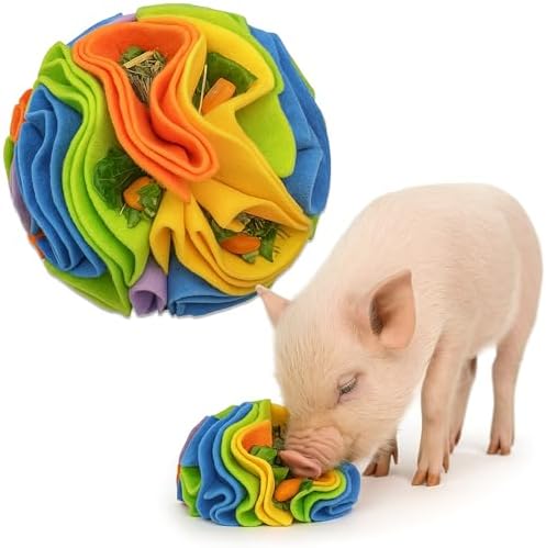 Snuffle Ball for Pigs – Pig Enrichment Toys for Mini Pigs, Potbellied Pigs & Farm Use – Interactive Foraging & Rooting Toy, Slow Feeding Pig Toys Accessories