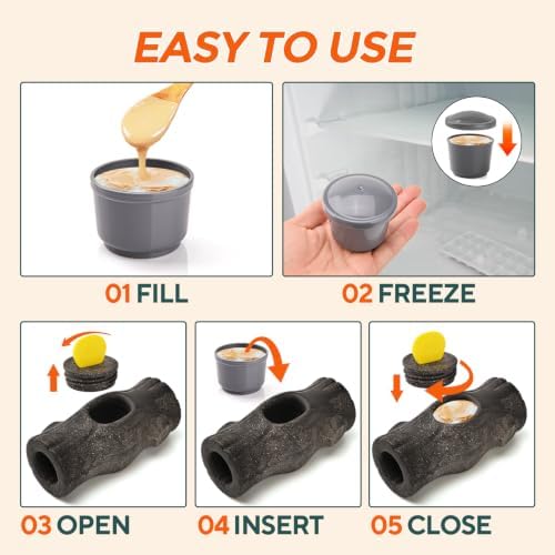 AUSCAT Indestructible Dog Frozen Treat Toy, Dog Enrichment Toys for Aggressive Chewers, Durable Chew Toy to Keep Them Busy, Stump Shape