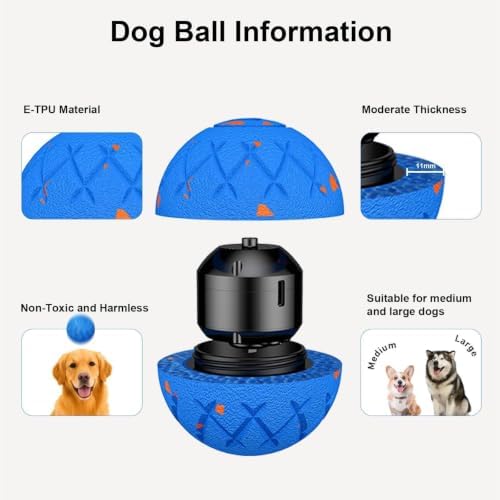 Moving Dog Toy, Interactive, Bouncing and Rotating, Silent Foam Material, IP54 Waterproof Rating, Smart Active Rolling, Stimulation Toys for Medium and to Keep Them Busy