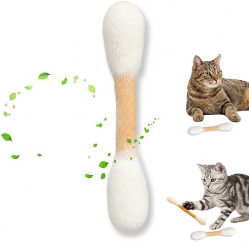 Giant Cotton Swabs Cat Toys with Catnip 1 Pk (XL-Beige*1)