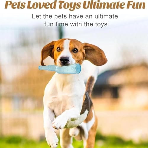 LELEBEAR Dog Play Bottle Toy, Bottle Toy for Dogs, Interactive Dog Chew Toy with Tennis Ball, Water Bottle Pets Dogs Chew Toys (Red, 20CM)