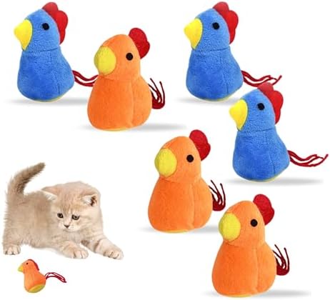Catnip Cat Toy, 6 Pack Chicken Bird Interactive Chew Kicker Toys, cat Toys for Indoor Cats, Boredom Relief Kitten Exercise, Soft Durable for All Breed