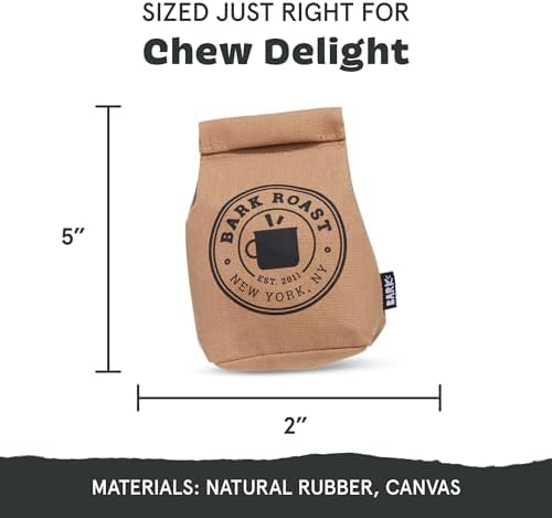 Barkbox Jitter Pug Coffee Bean Dog Toy for Medium Dogs, Hidden Surprise Toy Inside for Engaged and Excited Playtime Fun