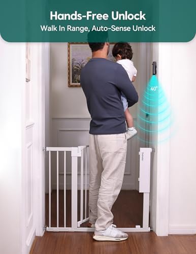 Babelio Smart Baby/Pet Gate, New Generation of Safety Gate with Infrared Auto-Unlock