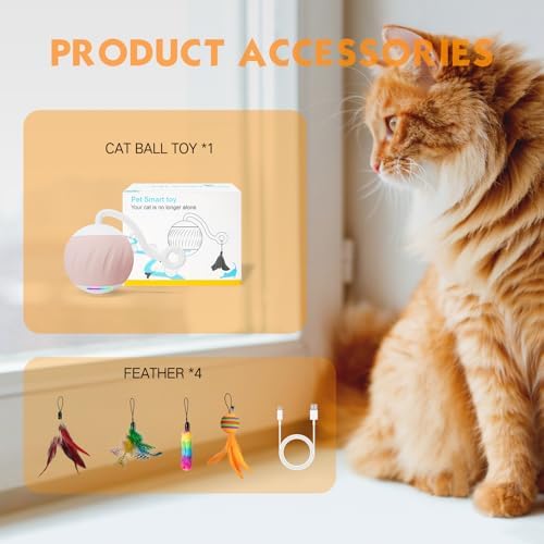 Upgraded 2.36 Inch Large Cat Toy With Touch&Voice Activation for Indoor Cat