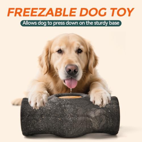 AUSCAT Indestructible Dog Frozen Treat Toy, Dog Enrichment Toys for Aggressive Chewers, Durable Chew Toy to Keep Them Busy, Stump Shape