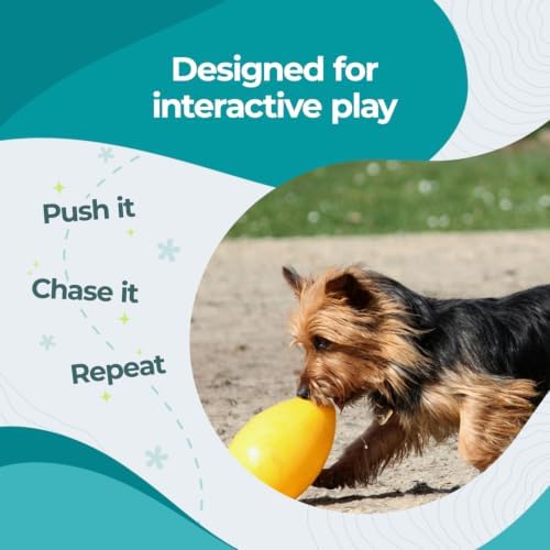 Jolly Pets Jolly Egg Herding Dog Toy, 8 in, Yellow - Erratic Roll