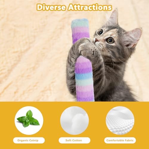 3 Pack Catnip Toys,Soft and Durable Cat Pillows Toys, Funny cat Toy