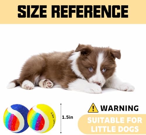 X-Small Dog Tennis Balls Dog Toys Ball 1.5" Pack of 12, Fit Ball Launchers