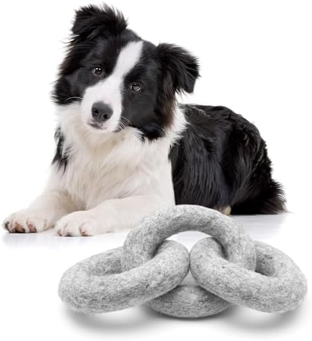 Glaciart One Felted Wool Dog Chew Rings | Durable Dog Chew Toy, Puppy Chew Toys for Teething & Dog Teeth Cleaning | Pet Toys Fetch Games & for Anxiety/Boredom | Great for Small, Medium or Large Dogs