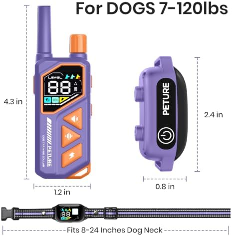 2 in 1 Shock Collar for Dogs 7-120lbs, Automatic Bark Collar with Remote Control, 3300ft IPX7 Waterproof E Collar for Large Medium Small Dogs with Beep (1-9), Vibration(1-16), Safe Shock(1-99)