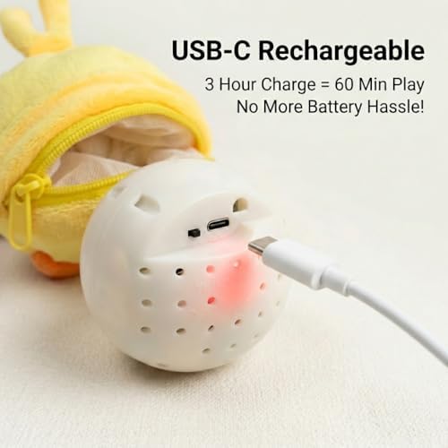 Interactive Talking Dog Toy with Voice Recording & Singing, Cute Duck Plush Moving Bouncing Pet Toy, USB-C Rechargeable Funny Dog Toy for Dogs & Cats
