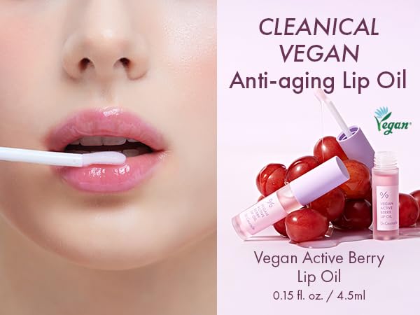 Dr.Ceuracle Vegan Active Berry Lip Oil - Moisturizing Lip Gloss for Dry, Chapped Lips, Long-Lasting Glow, Korean Skincare for Stocking Stuffers (4.5ml / 0.15 fl. oz.)
