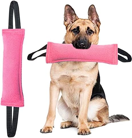 Clysoru tug Toy for Dogs Tug of War Dog Bite with 2 Strong Handles Made Durable Tear Resistant Stitches (Light Pink)