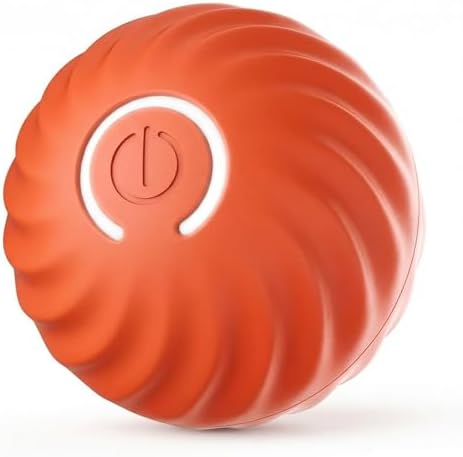 Winb Interactive LED Dog Ball （2 inch）- USB Rechargeable Motion-Activated Rolling Toy for Small Dogs, Dogs Ball Play and Wicked Fun,Orange