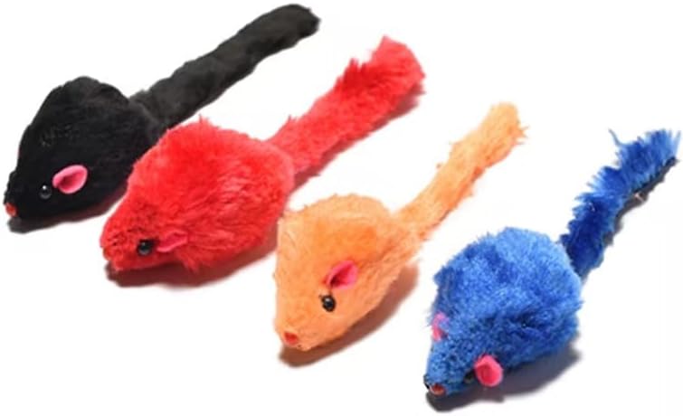 10pcs Mini Colorful Plush Cat Toys - Mice for Cats & Kittens