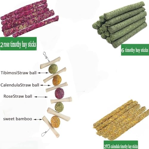 28 PCS Natural Chew Toys for Small Animals Teeth Grinding
