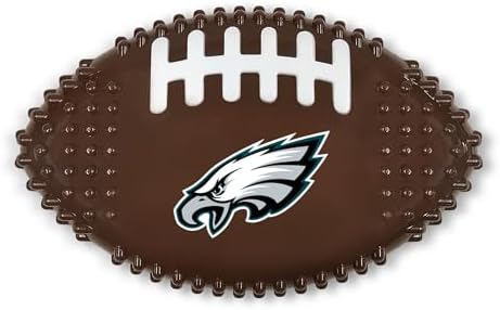 NFL Philadelphia Eagles Mega-chew Hard Nylon Bacon-flavored Dog Bone Football Chew Toy. Interactive, Durable Tasty Fun for Aggressive Chewers
